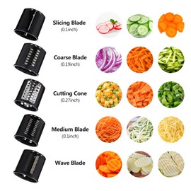 LETOMS Slicer Shredder Attachment for KitchenAid Mixer - 5 Blade Cheese Grater & Veggie Slicer Accessories