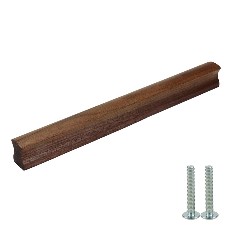 Savagrow 10pcs Walnut Wood Cabinet Solid Pulls 7.56" Hole Center