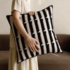 20"x20" Black Cream Stripe Tufted Pillow Covers Luxury Geometric Accent