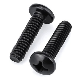 Glvaner #10-32 x 1 inch Stainless Steel Pan Phillips Drive Machine Screws, Black Coated, 304 Stainless Steel 18-8, Round Head, 50 pcs