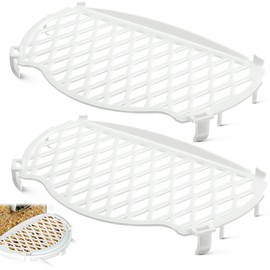 HappyAlley 2 Pack Bird Seed Guard Compatible with Netvue Birdfy, White Bird Feeder Accessories, Easy to Install, Waterproof & Durable & Prevents Food Waste