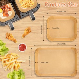 Pack of 160 Airfryer Baking Paper for Ninja Foodi Flexdrawer 10.4 L Hot Air Fryer Baking Paper Square for 5.2-10.4 L Baskets Airfryer Baking Paper Compatible with Ninja AF500EU Air Fryer Includes 60