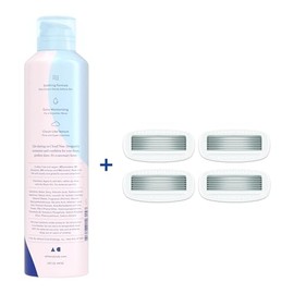 Athena Club Espuma de afeitado extra suave para mujer + 4 repuestos de cuchilla de afeitar, gel de afeitar, aroma a flor de pétalos