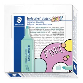 STAEDTLER Textsurfer Classic 364 364 C-505 Pastel Highlighter Highlighters High Quality Made in Germany with Large Ink Reservoir for Extra Long Marking Performance, Box of 10, Mint