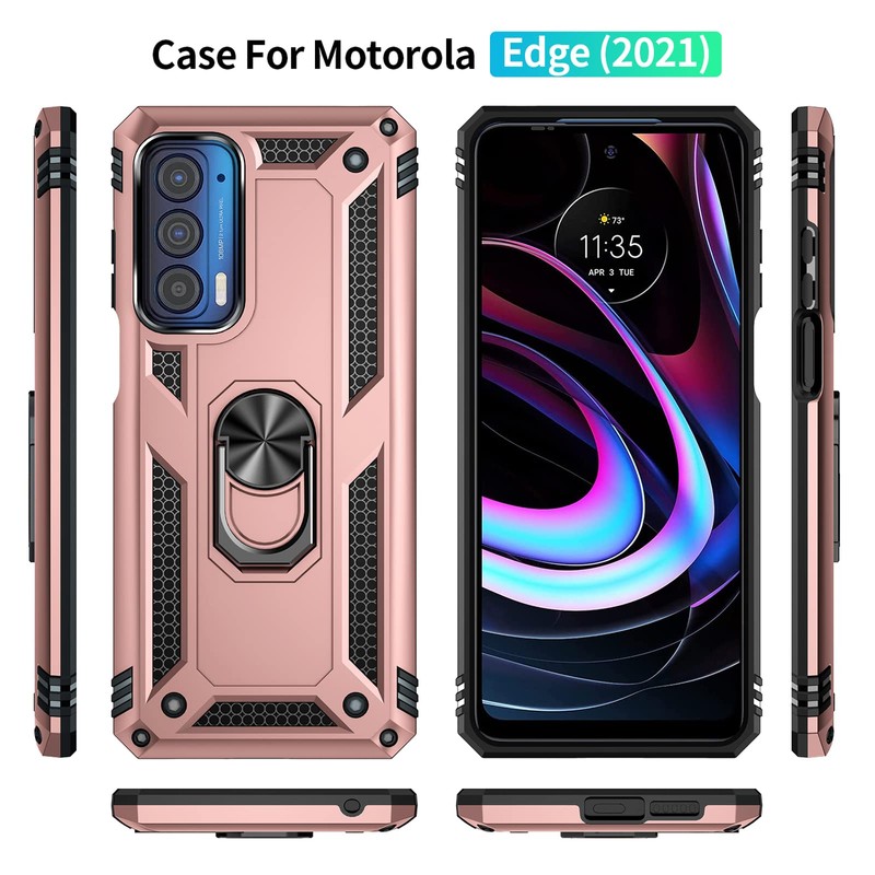 SKTGSLAMY for Moto Edge 2021 Case, with Screen Protector,[Military Grade]