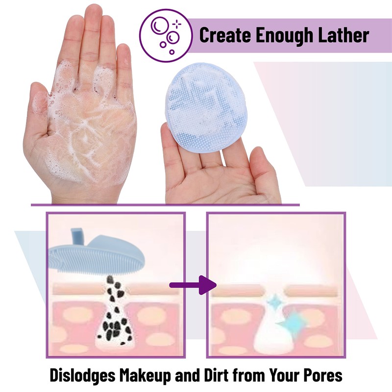 Slick- Silicone Facial Cleansing Brush, 4 Pack, Silicone Face Scrubber