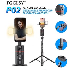 360 Rotation Gimbal Tripod 1.5M Selfie Stick and Light Stabilizer Selfie Desktop Face Tracking for Tiktok Smart Phone