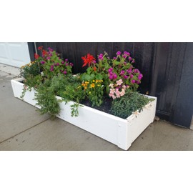 Handy Bed 1 x 4 Stack-able, White, Vinyl, Raised Garden Bed