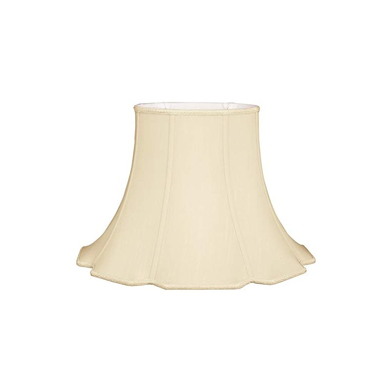 Royal Designs Scalloped Oval Bell Designer Lamp Shade, Beige, (9
