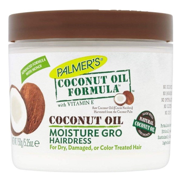 Palmers Coconut Oil Moisture Gro Hairdress Jar 5.25 Ounce (155ml) (Value Pack of 2)