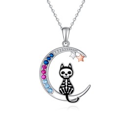 Fryneauy Cute Animal Necklace for Lovers S925 Sterling Silver Couple Pendant I Love You Forever Animal Necklace Jewellery Gift for Women, Sterling Silver, No Gemstone