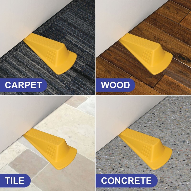 Master Caster Giant Foot Doorstop, No-Slip Rubber Wedge, 3.5w X