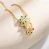 Cicy Bell Evil Eye Necklace for Women Trendy 18k Gold