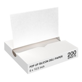 EcoDispose Precut POP UP Deli Paper Sheet Pack of 200, Interfolded Heavy Paper for Food Wrap and Serving (6" x 10-1/2", White）