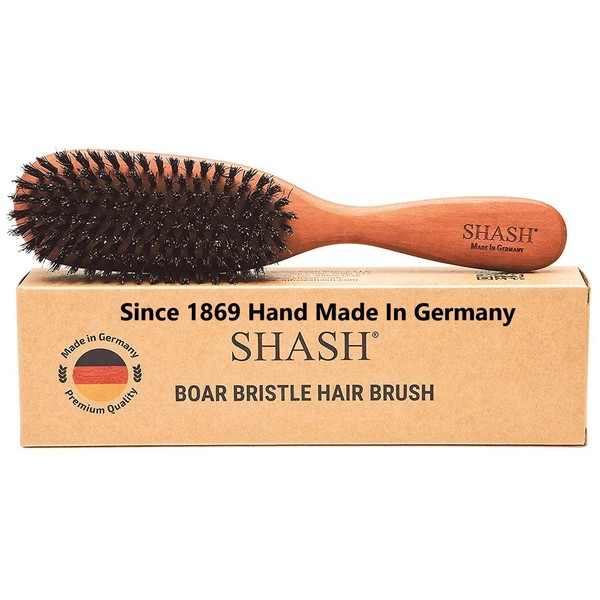 Classic German Boar Bristle Hair Brush Since 1869 - Conditions Hair, Improves Texture, Exfoliates Scalp