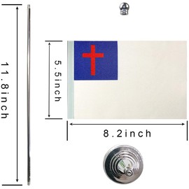 WXTWK 2 Pack American USA Christian Desk Flag Small Mini US Christians Table Flags With Stand Base,United States Christian Festival Events Celebration Decorations