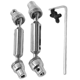 EsiFare 2pcs Metal RC Drive Shaft Replacement for WPL 1/10 C74 1/16 Rc Crawler Accessories Metal Drive Shaft Upgrade Parts RC Car Parts (Silver)