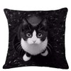 Pengyu Lovely Cat Print Linen Pillow Case Cushion Throw Cover