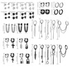 12 Pairs Stainless Steel Stud Earrings Set for Men and