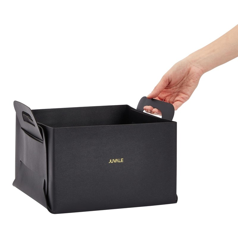 Juvale Foldable Faux Leather Cube Storage Bins - Collapsible Cube