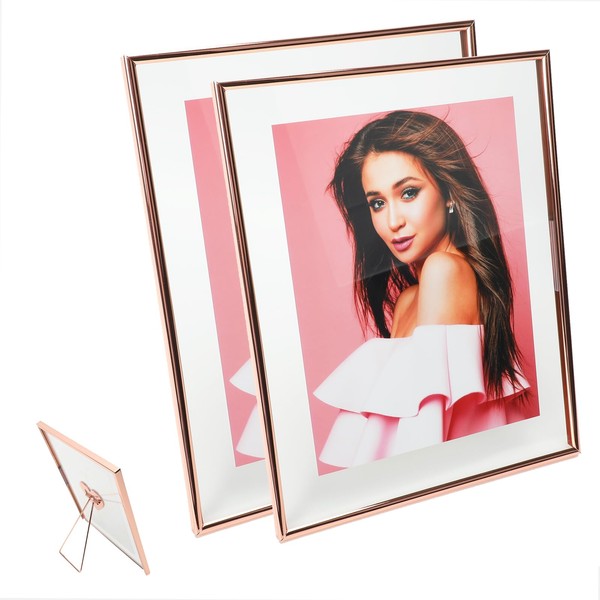 AhaGo Rose Gold Floating Frame, 8"x10", 2 Set, with Heart