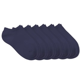 Jefferies Socks Womens Low Cut Half Cushion Seamless Sport Socks 6 Pair Pack (as1, alpha, l, regular, regular, Navy, Large)