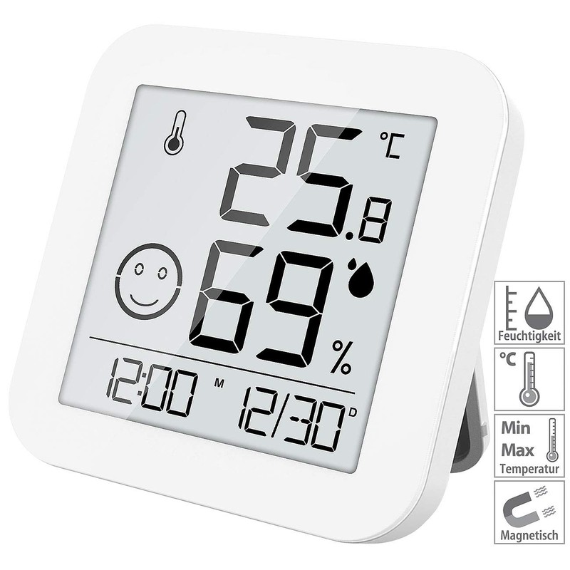 infactory Hygrometer Thermometer: Set of 2 Digital E-Ink Thermal and