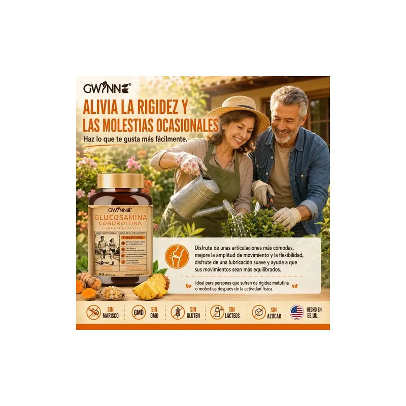Glucosamina Complex Glucosamine 1500mg, Chondroitin, MSM, Curcumin, Quercetin, 90 Caps