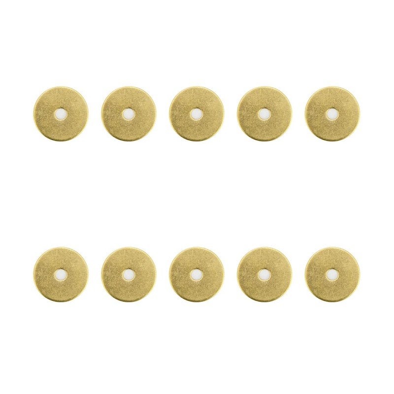 Tiazzaus 10Pcs Plain Round Brass Backplate Washers Classical Furniture Decoration