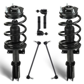 Front Struts Assembly Shock Absorber Kit + Sway Bars & Tie Rod Compatible with 2008-2016 Buick Enclave 2009-2016 Chevy Traverse 2007-2016 GMC Acadia 2007-2010 Saturn Outlook