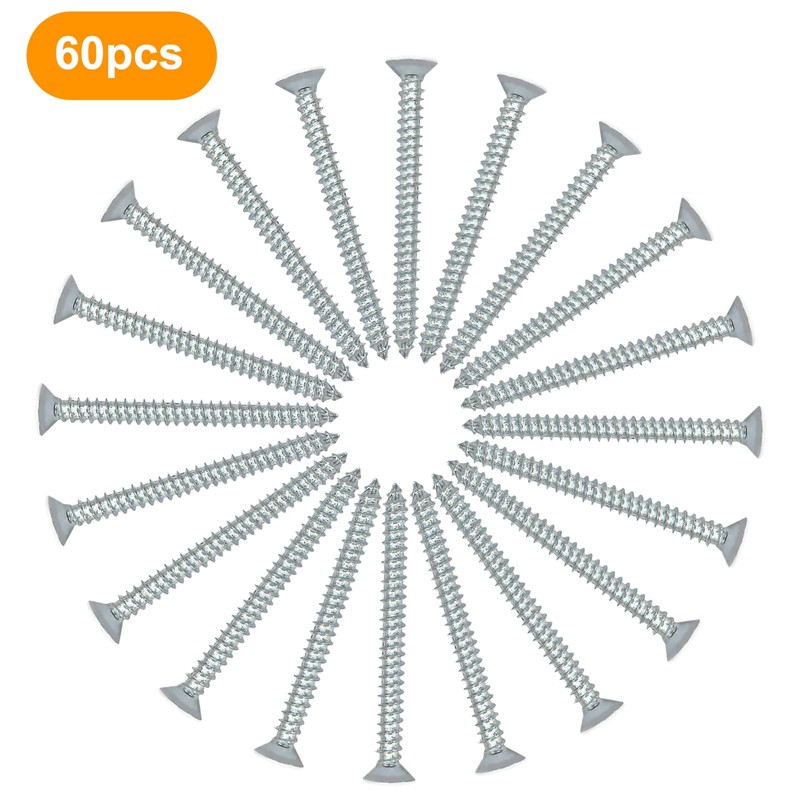 LifCratms 60Pcs White Screws #10 x 2, White Pan Head