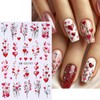 Valentine's Day Nail Art Sticker Decals 6PCS Red Heart Flower