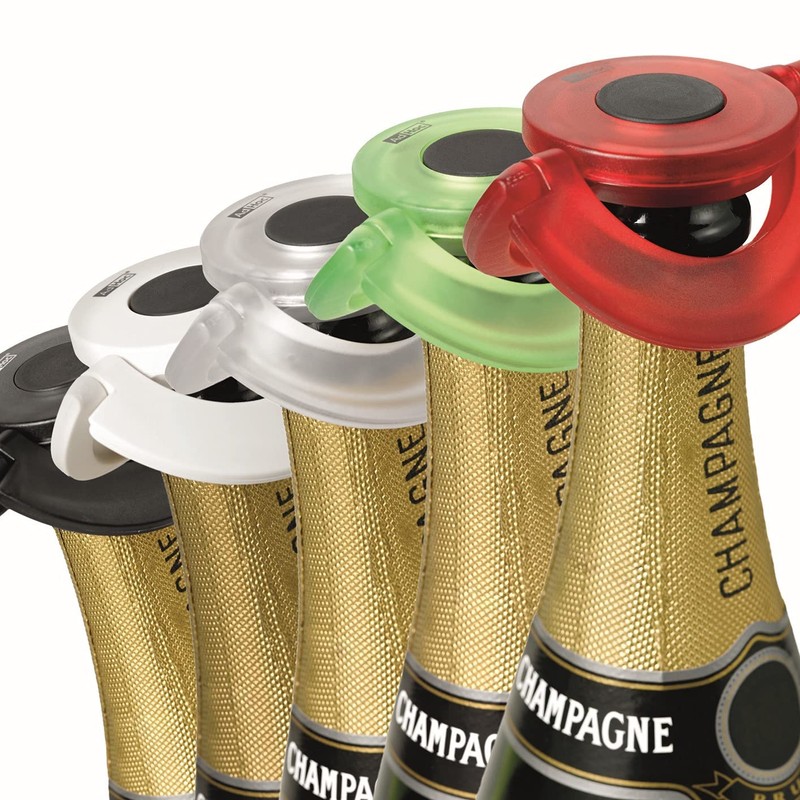 AdHoc FV31 dichter Sekt- und Champagnerverschluss GUSTO, Kunststoff/Silikon, schwarz