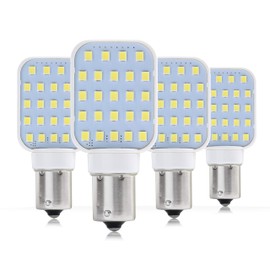 Leisure LED 4 Pack RV Interior LED Light Rotating Bulb Super Bright 312 Lumen 1141 1156 BA15S 24-SMD Camper Trailer Lamp Bulb 10-30V Cool White (4-Pack)