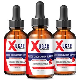(3 Pack) Xugar Drops – Daily Liquid Support with a Premium, Natural Blend to Help Maintain Balanced Levels, Circulatory Health & Natural Flow | Clean, Easy-to-Use Gotas (90 Servings)