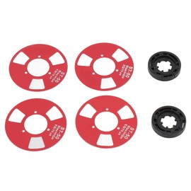 DIY Reel to Reel Cassette Retro Blank Metal Reel Cassette Tape with 4 Reels 2 Wheel for Music Recording Red