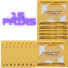 15 Pairs Crystal Collagen 24k Gold Under Eye Gel Pad Face Mask Anti Aging Wrinkle