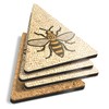 4 x Triangle Coasters - Manchester Bee Mosaic Pattern Cork
