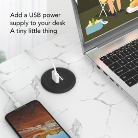 Desktop Power Grommet with USB Type C Port, Desktop Charging Station Mounts on The 1.8 Grommet Hole, 5V Embedded Charging Pad for Office, Home, Conference, Easy to Install