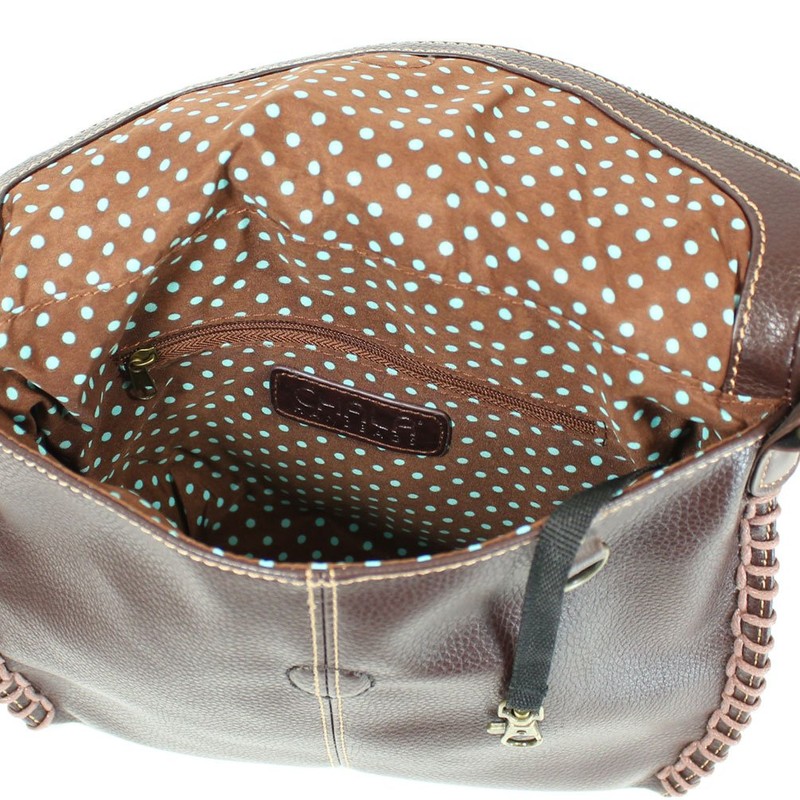 CHALA Charming Crossbody Bag with Zipper Flap Top and Metal