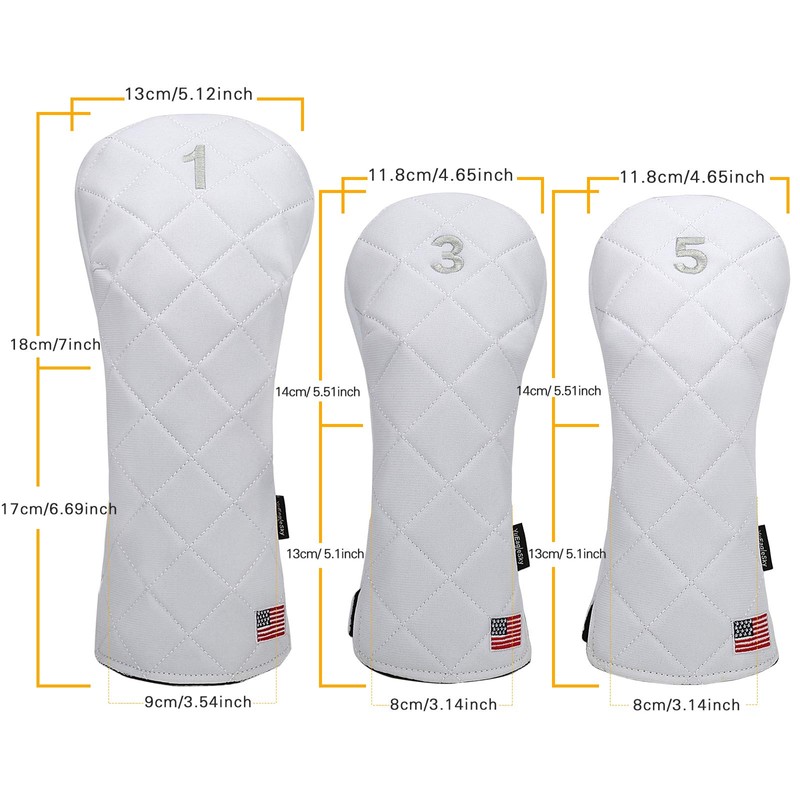 YuEagleSky Golf Head Covers Driver Fairway #3#5 USA Flag for