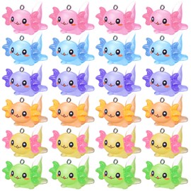 Junkin 72 Pcs Animal Charms Axolotl Resin Charms for Jewelry Making Tiny Resin Animals Figures Miniature Axolotl Ornament Sea Pendant for DIY Earrings Necklace Bracelet