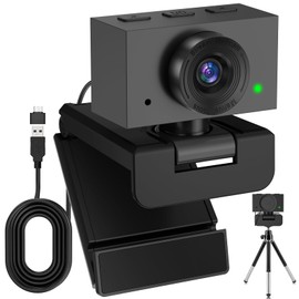 Danyesth Webcam for Laptop, 2K USB Web Camera for PC with Microphone, Manual Focus, Flip, Zoom for Video Call, Conference, Meetings