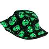 Green Alien Fun Bucket Hat Packable Breathable Sun Hats for