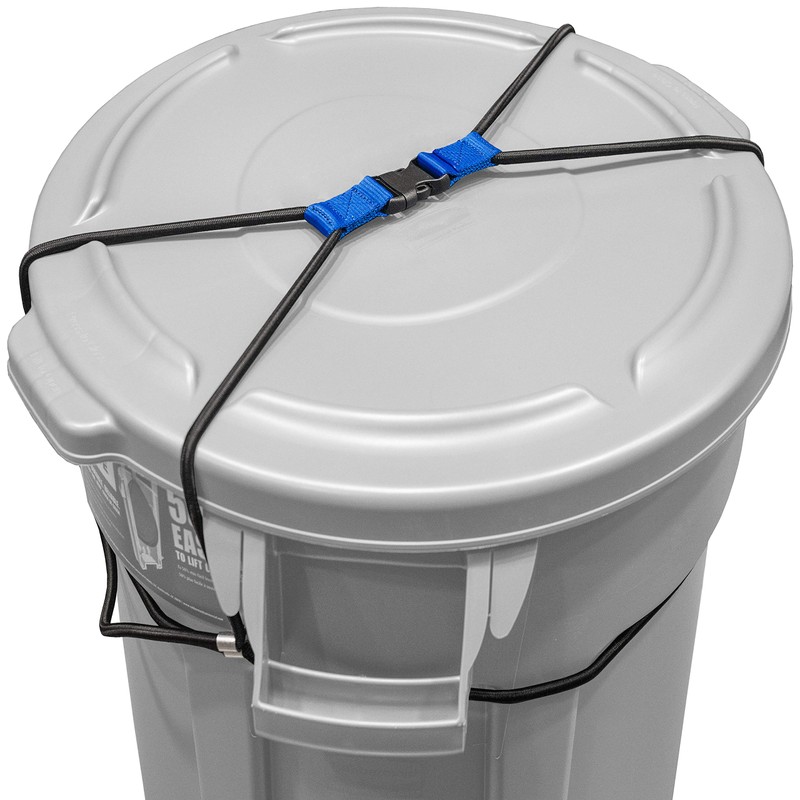 (2 Pack) Encased Trash Can Lock, Bungee Cord Heavy Duty