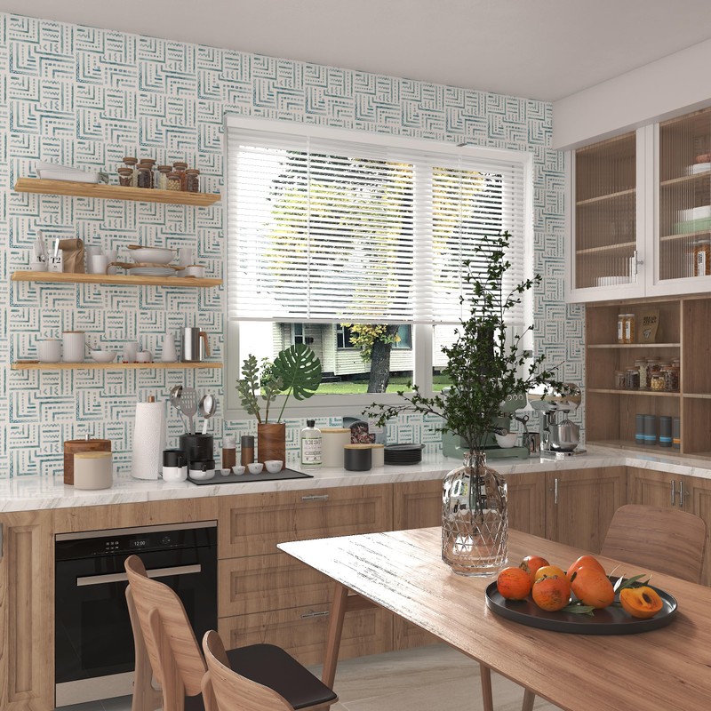 tiltil Modern Peel and Stick Wallpaper Blue Boho Contact Paper