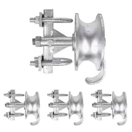 Wmebee Sliding Gate Rollers, Steel Rolling Gate Hardware for 2'' (1-7/8'') Gate Frame & 1-5/8'' Track Pipe, Double U Bolt, (4 Pack)