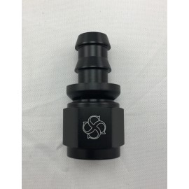 Fasster W462 -6 AN 6 AN Straight Push-On Hose End fittings Push Lock Black 3/8 Barb
