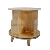 OE QUALITY 1-Layer Rotating Bookcase 360 Rotating Display Rack Pine