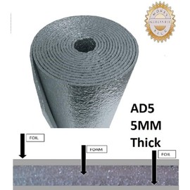 US Energy Products Reflective Foam Core Insulation Shield, Heat Shield, Thermal Insulation Shield Vapor Barrier (R8) Water Proof Meets All Fire Codes (1/4 inch Thick) (3ft x 20ft (60 sqft))